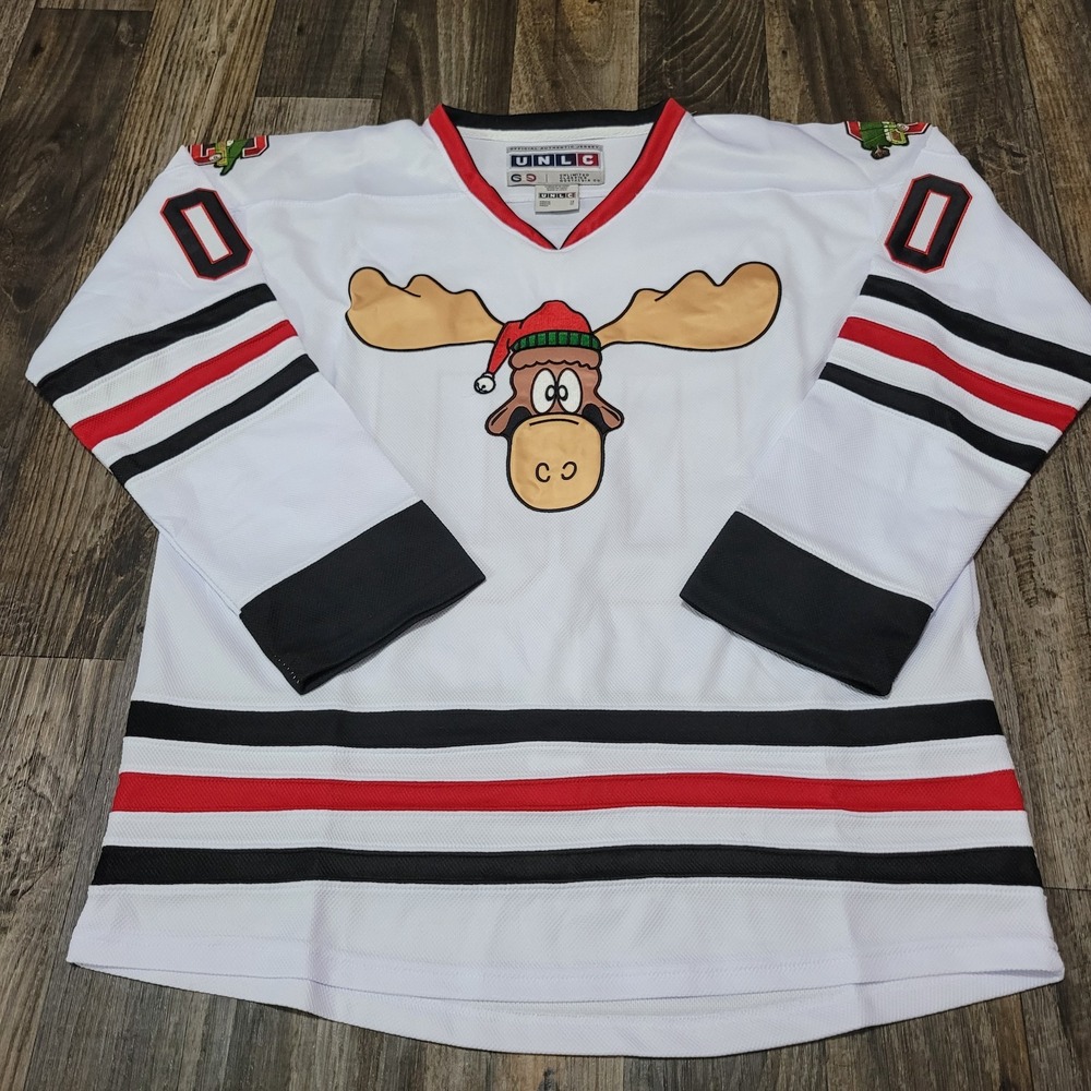 Griswold Hockey Jersey Mens XL White Moose Christmas Vacation Fight Strap NHL